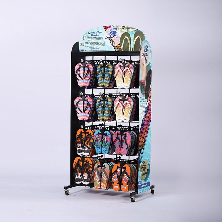 Adjustable Metal Slipper Hanging Display Stand - Commercial Footwear Floor Rack
